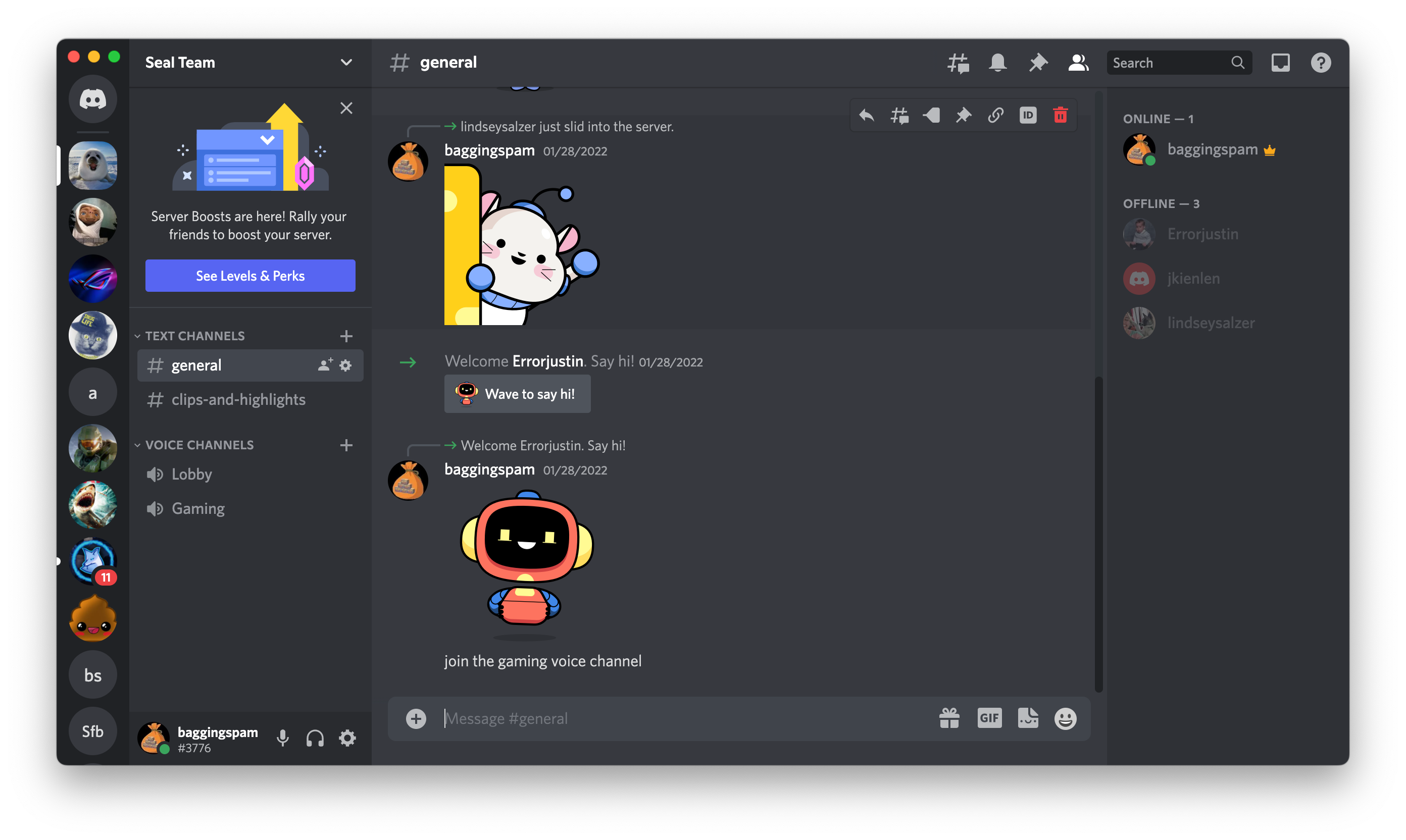 Discord Clone Interface